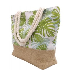Large Palm Leaf Design Beach Bag Tote